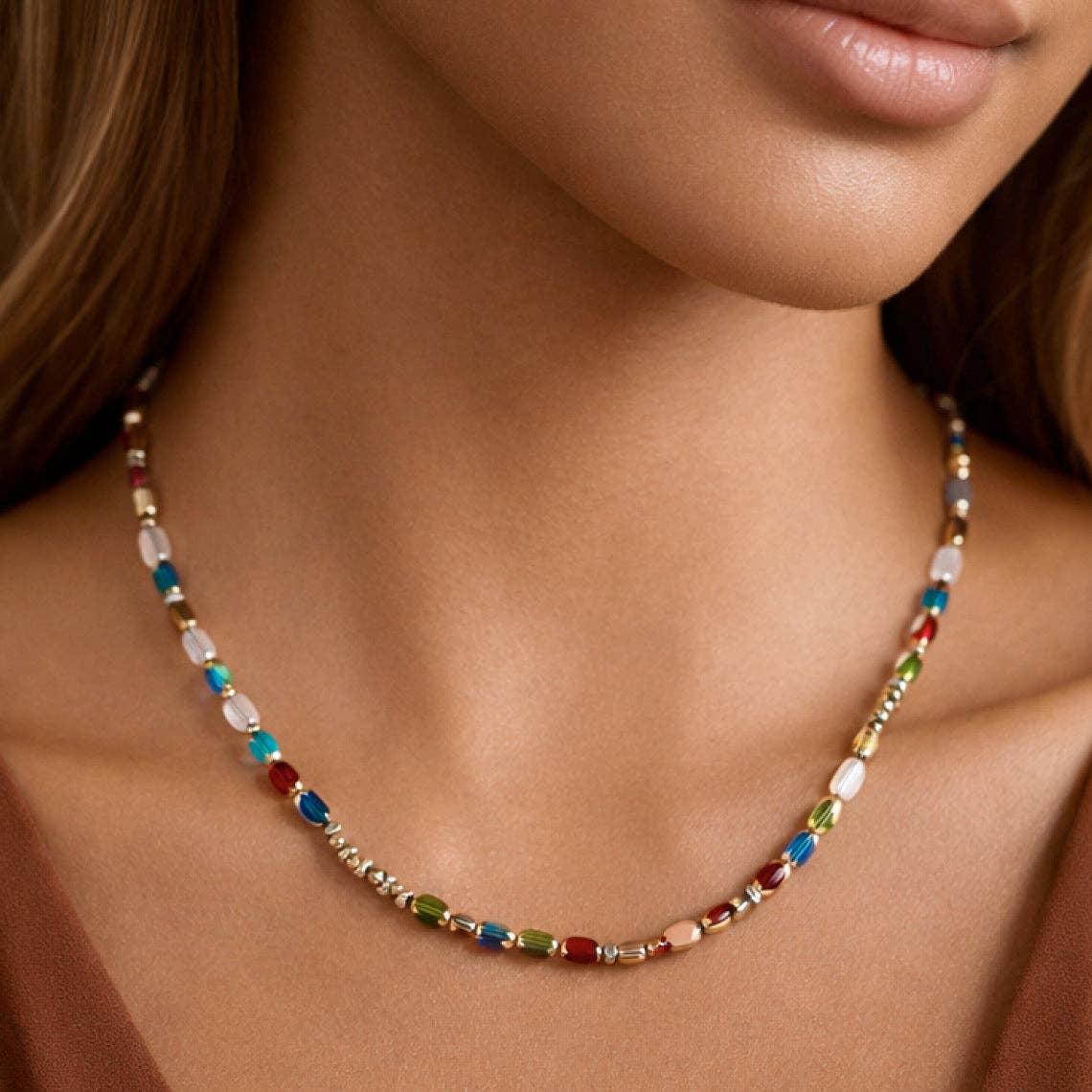 EVA Sea Glass Beaded Necklace