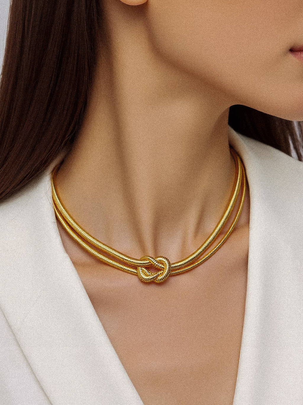 EVA Gold Knot Choker Necklace