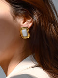 EVA Classy Square Earring: White