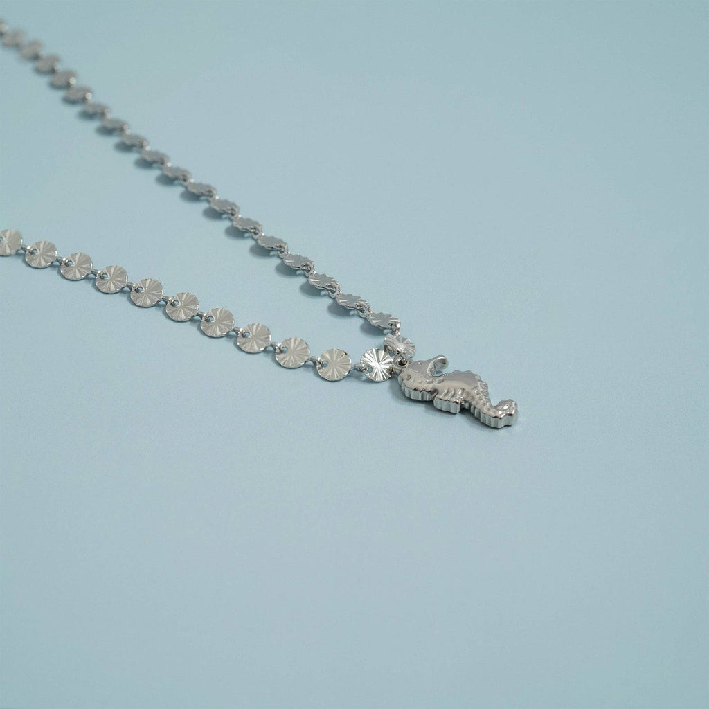 18K Gold PVD Stainless Steel Sunburst Chain Necklace: Stainless / 16+2"