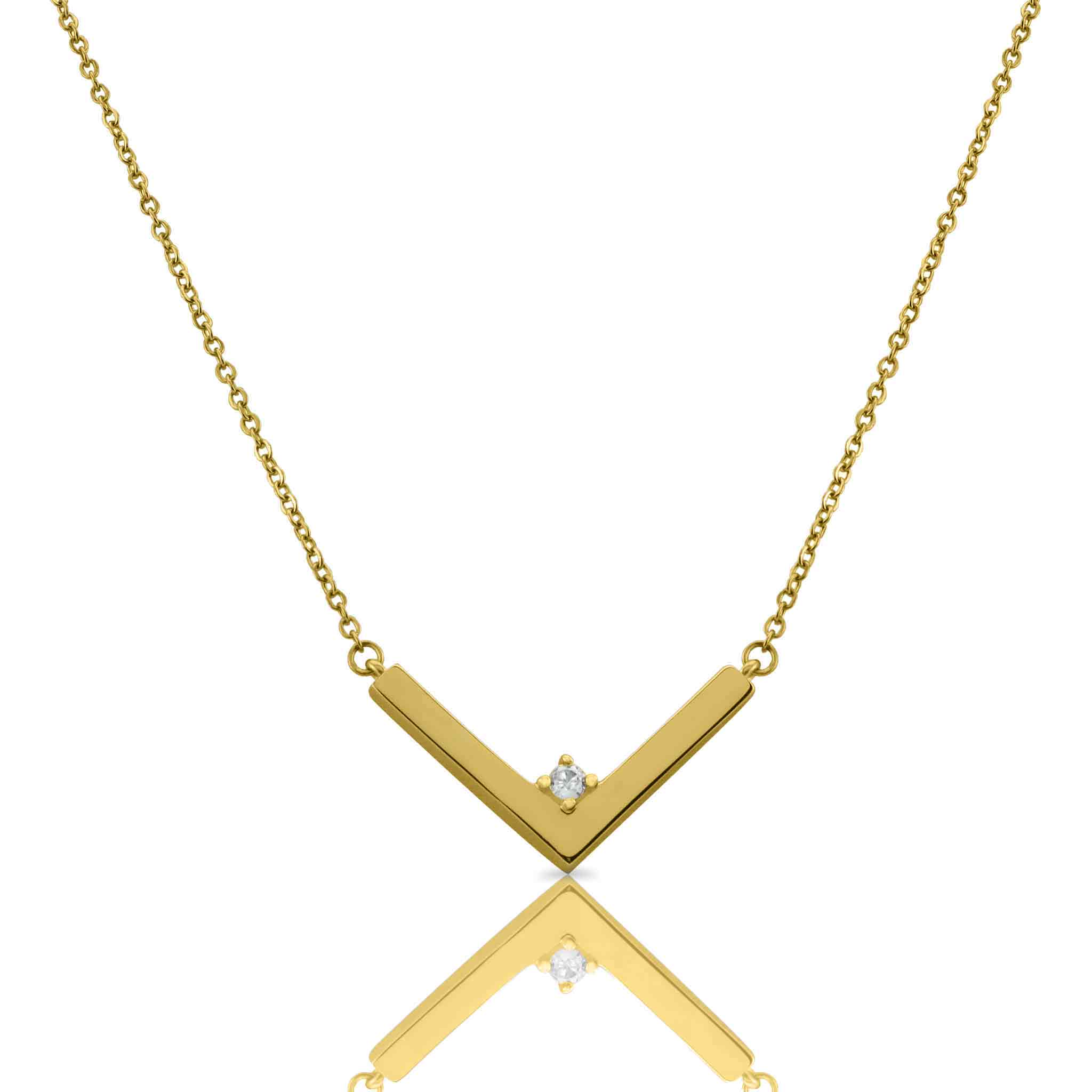 EVA Gold V Pendant Necklace