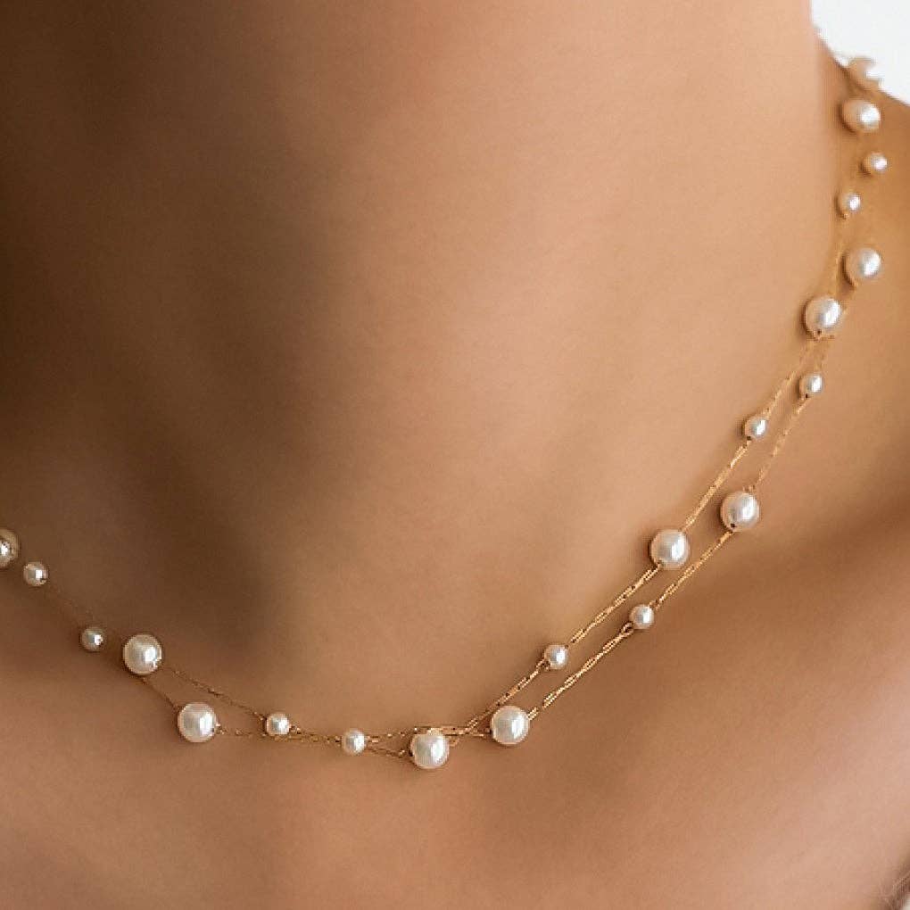 EVA Double Pearl Necklace