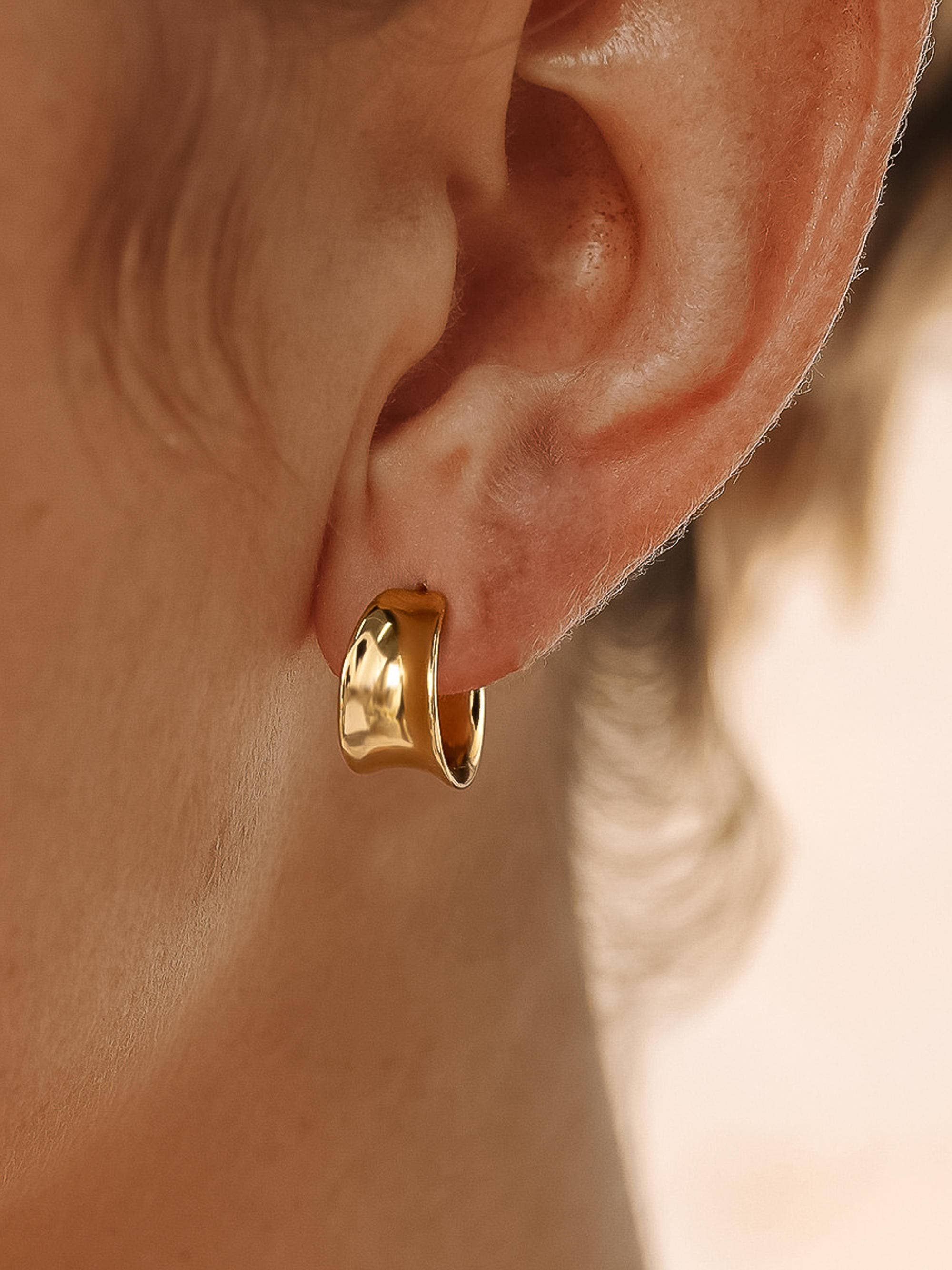 EVA Wide Dome Hoop Earrings