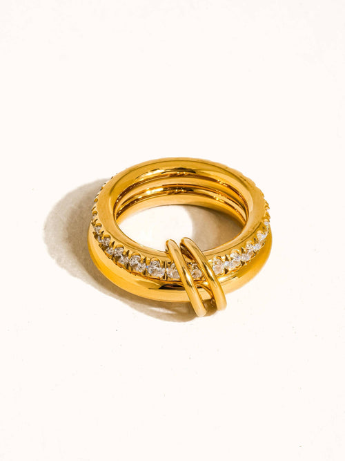 EVA Double Love Sparkle Ring: Size 7