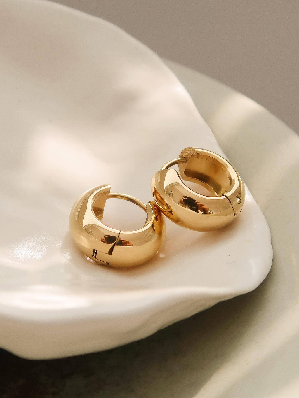 EVA Small Gold Huggie Earring