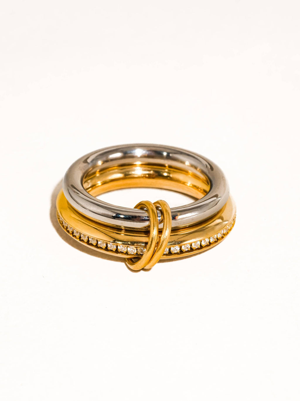 EVA Mixed Metals Double Love Ring: Size 8