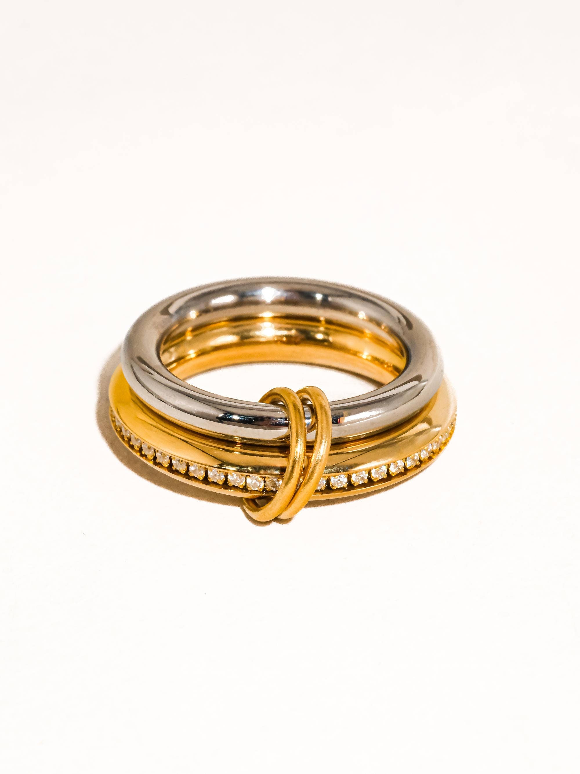 EVA Mixed Metals Double Love Ring: Size 8