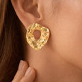 EVA Gold Circle Stud Earrings