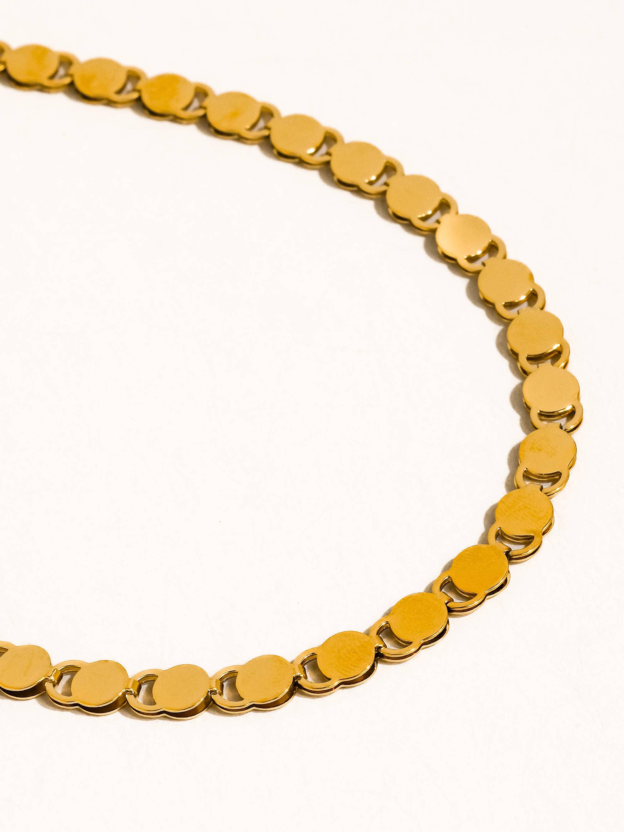 EVA Gold Disc Link Necklace