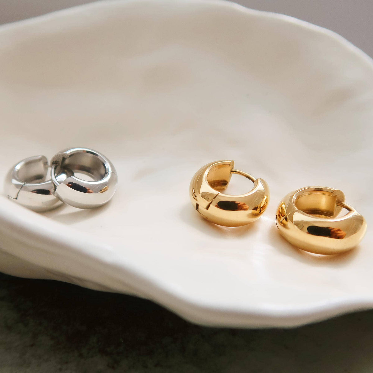 EVA Small Gold Huggie Earring