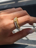 EVA Mixed Metals Double Love Ring: Size 8