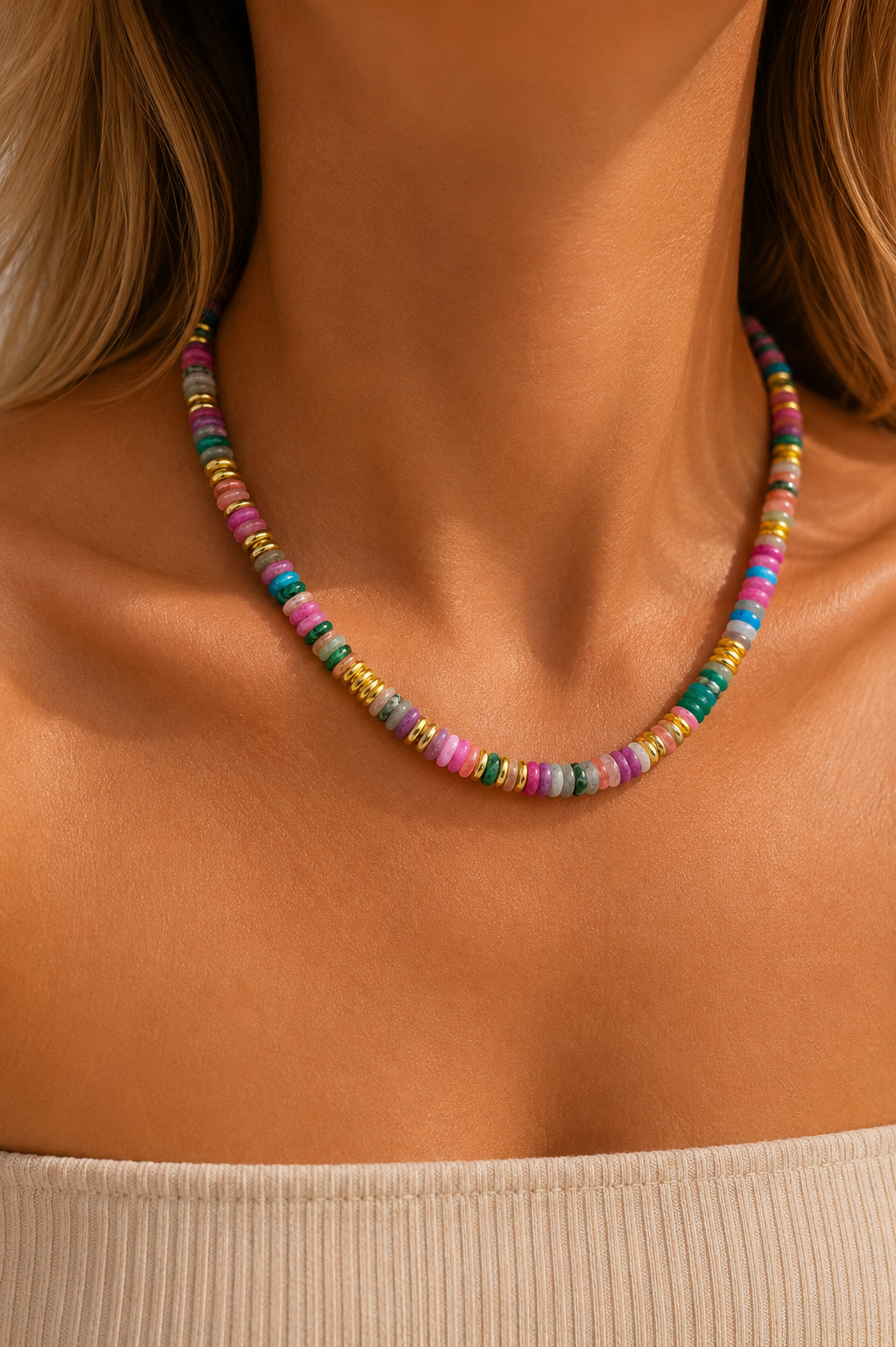 EVA Pink Sands Beaded Necklace