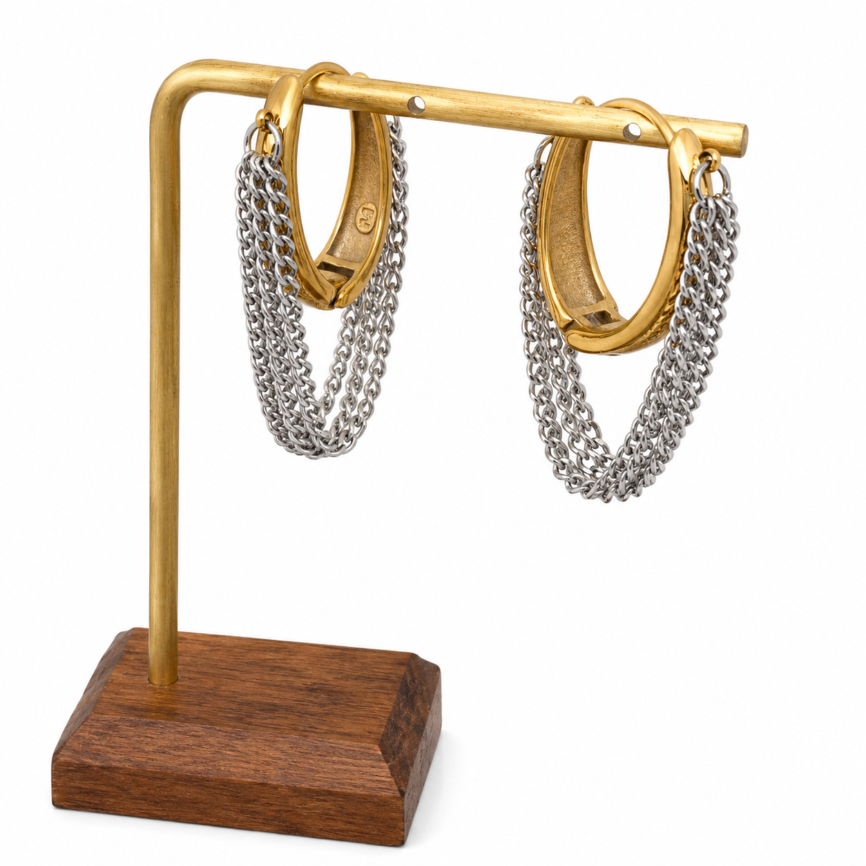 EVA Multi-layer Chain Huggie Earrings