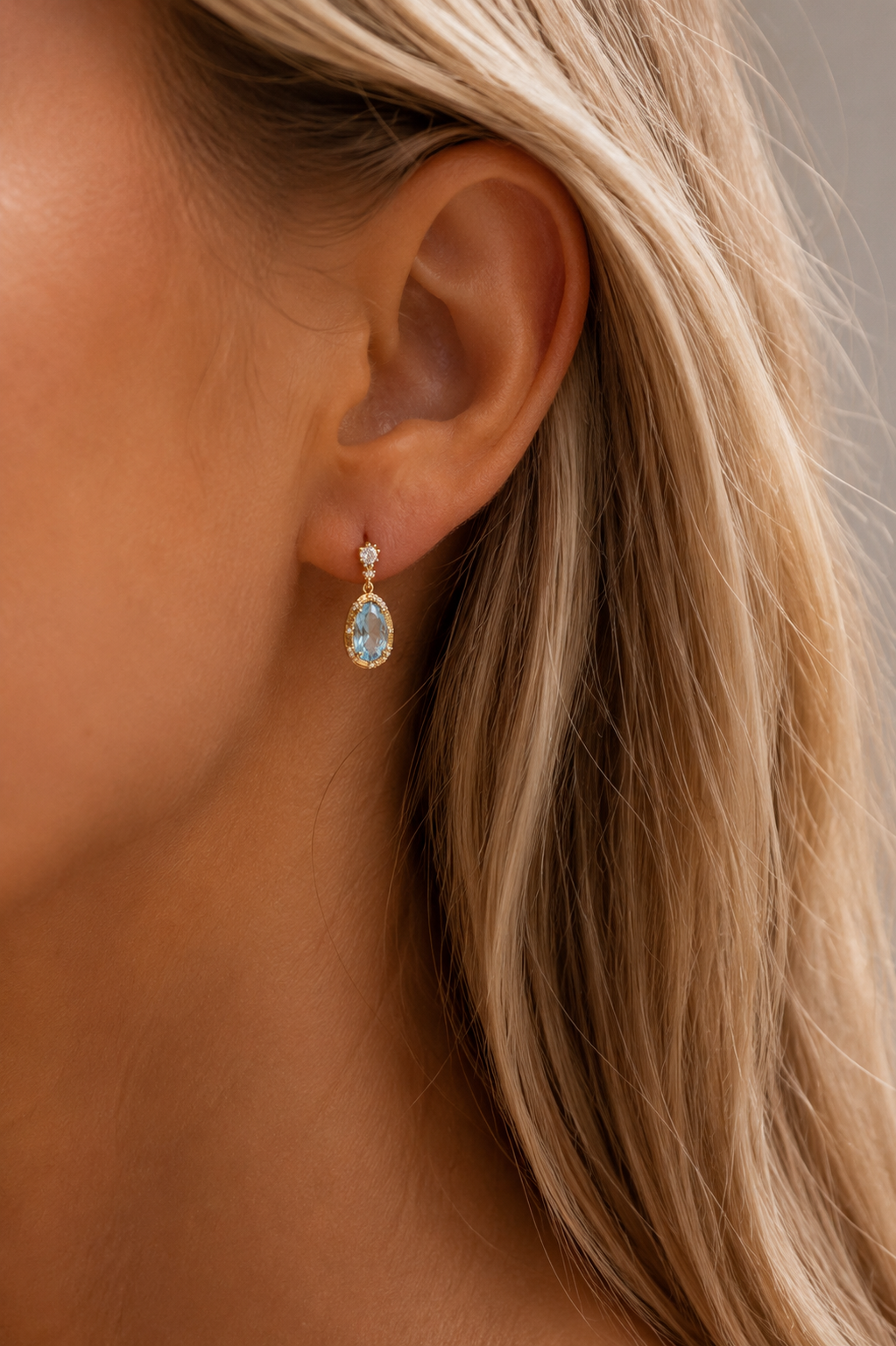 EVA Gem Earring - Light Blue