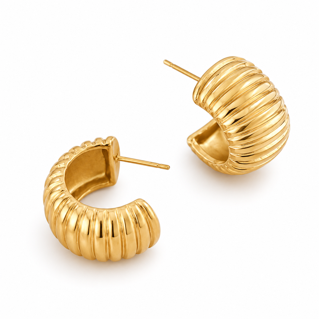 EVA Crinkle Hoop Earrings