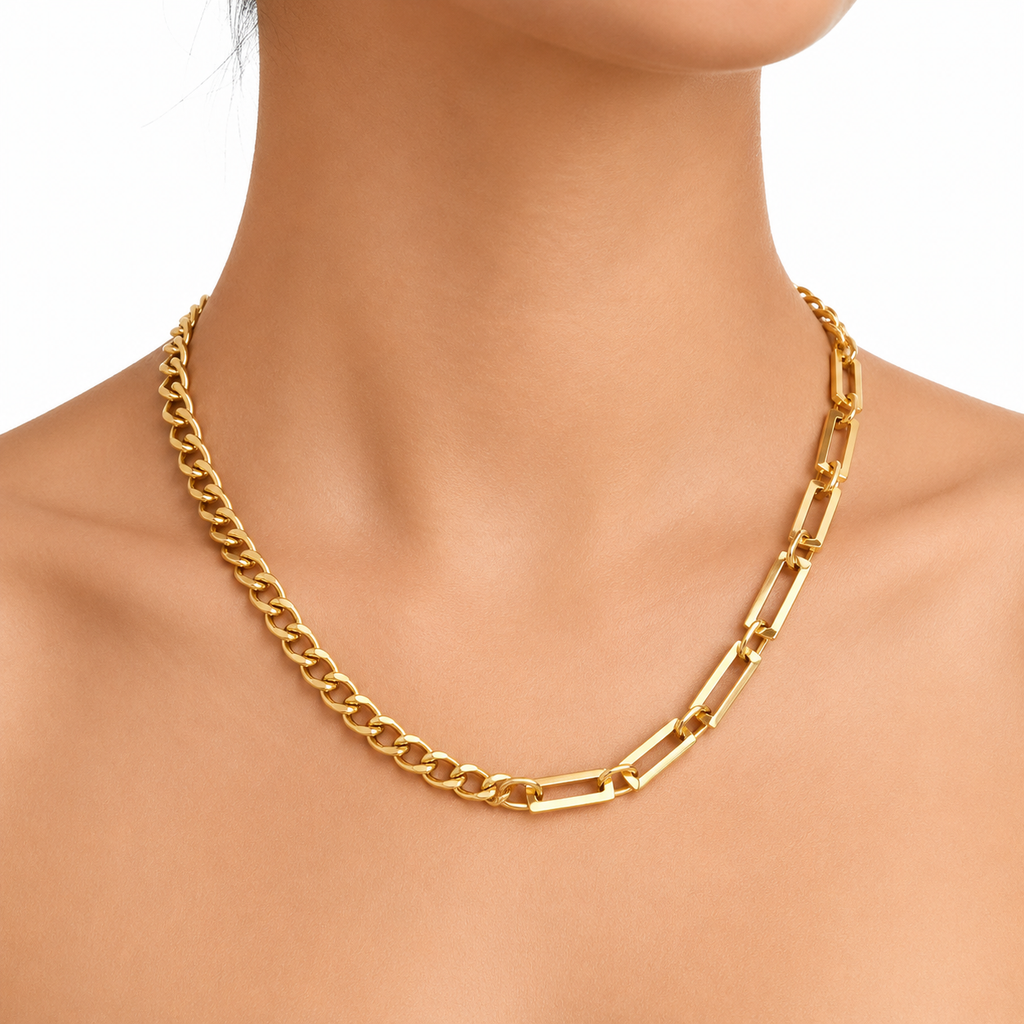 EVA Half Gold Chain Necklace
