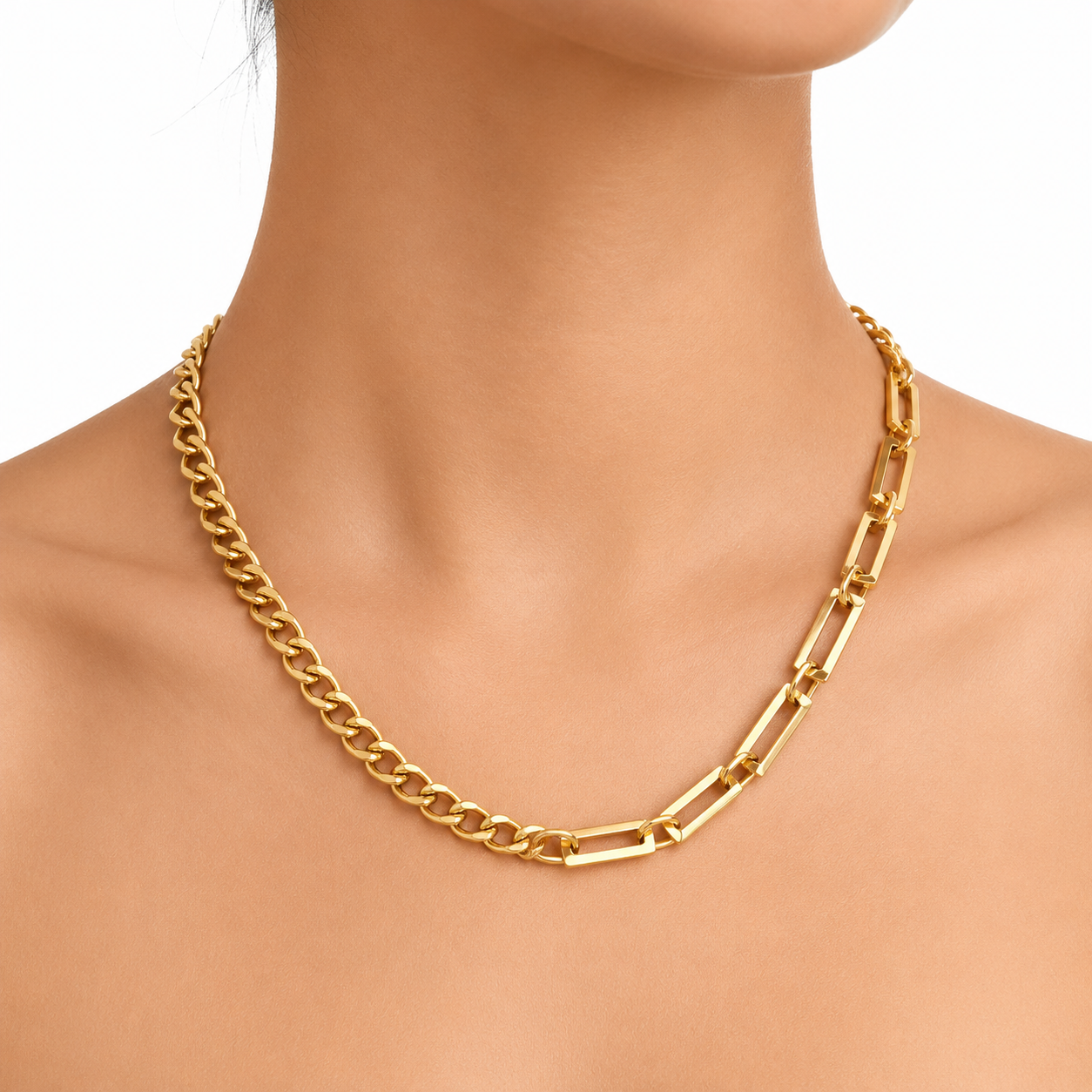 EVA Half Gold Chain Necklace