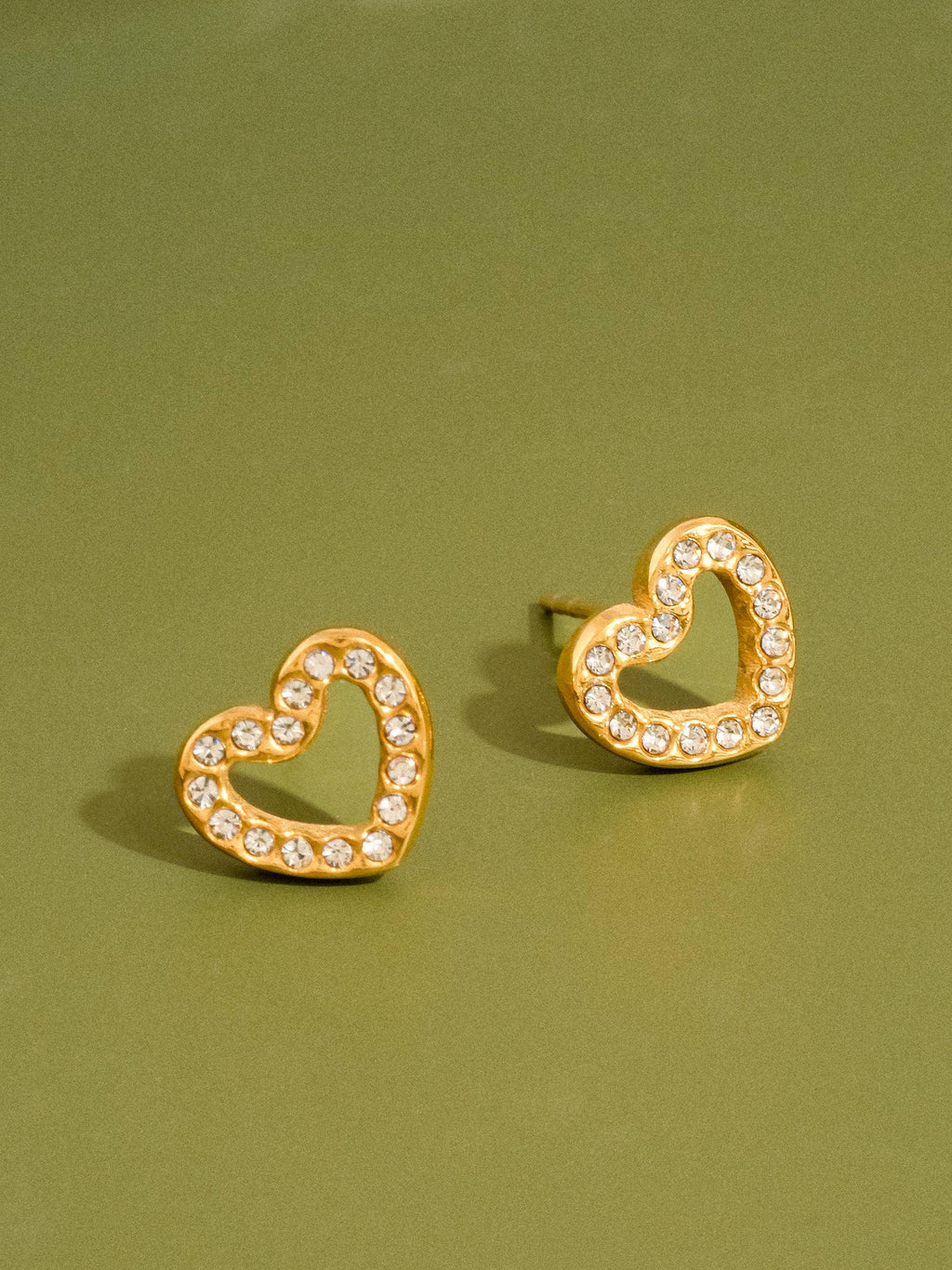 EVA Golden Sparkle Heart Studs