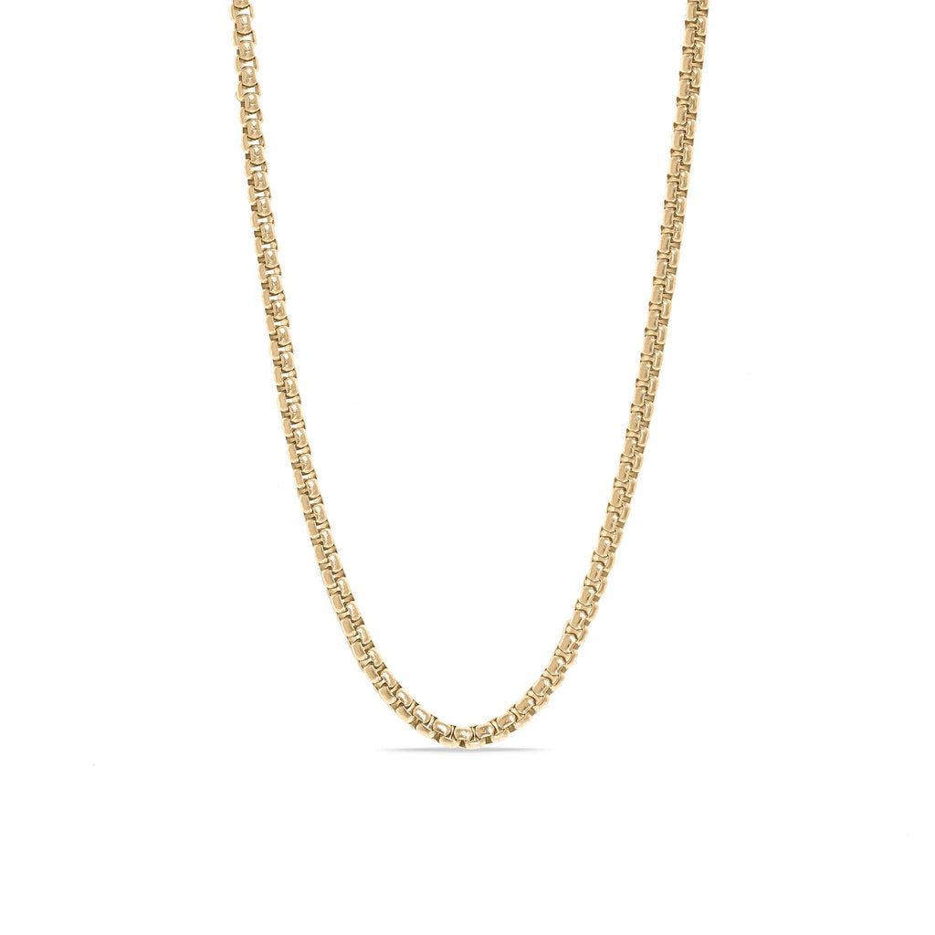 Stainless Steel Rounded Box Chain: Gold / 26"