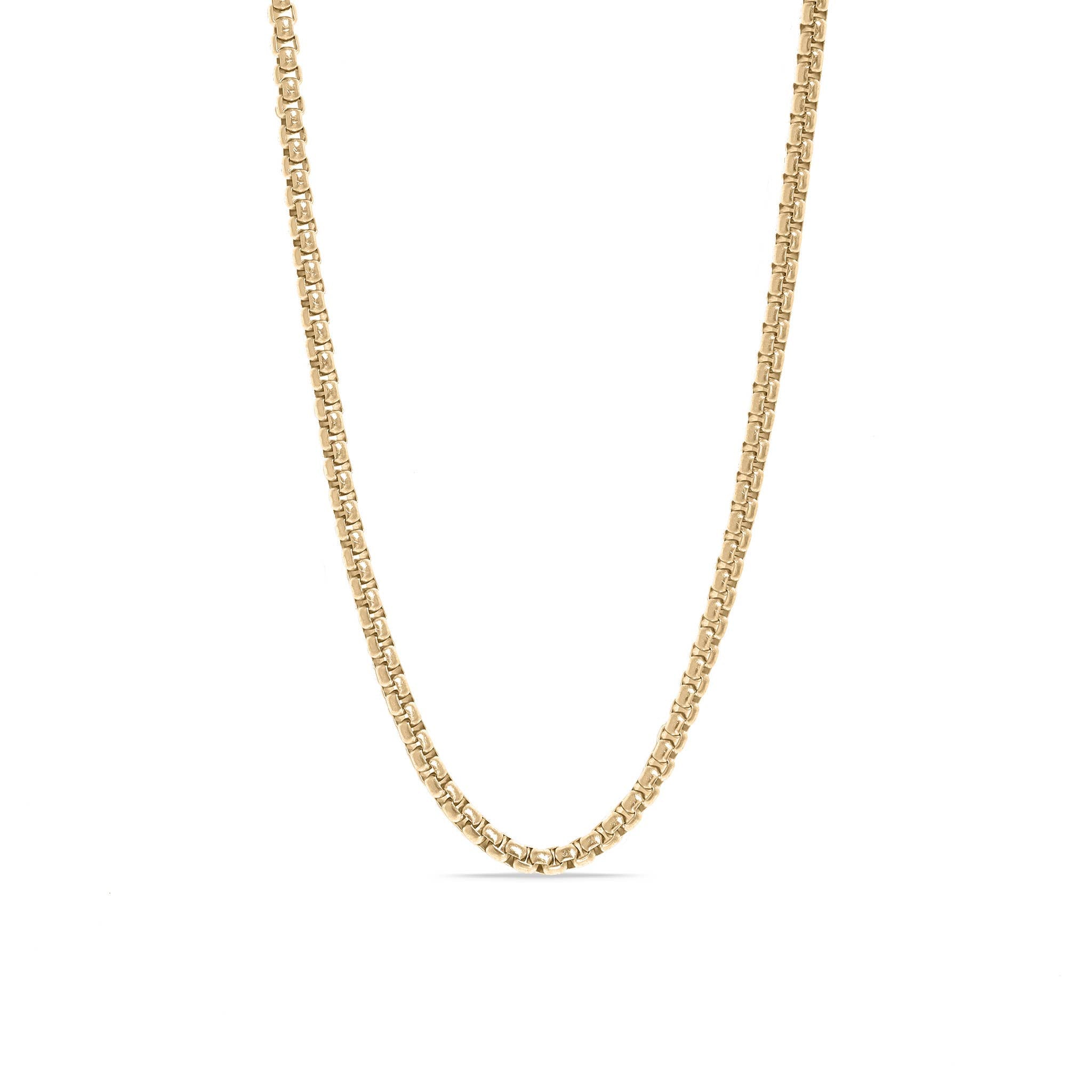 Stainless Steel Rounded Box Chain: Gold / 26"