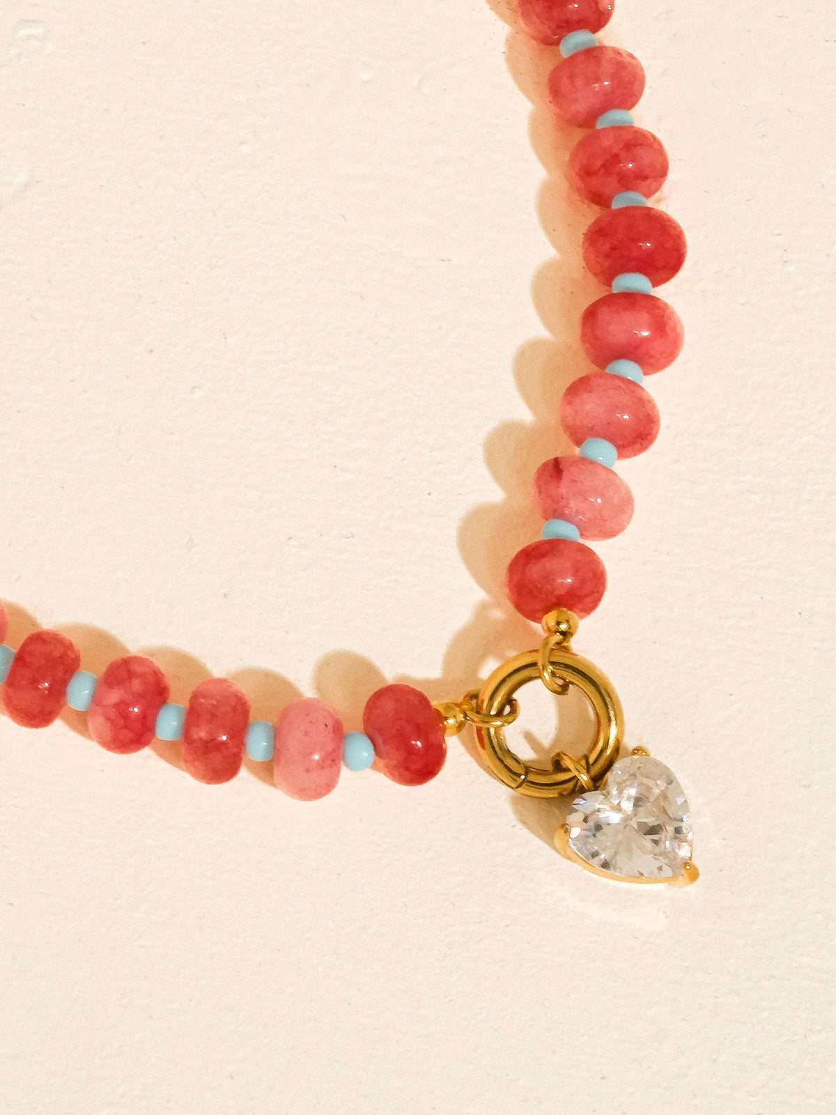 EVA Annecy Heart Necklace: Pink & Blue