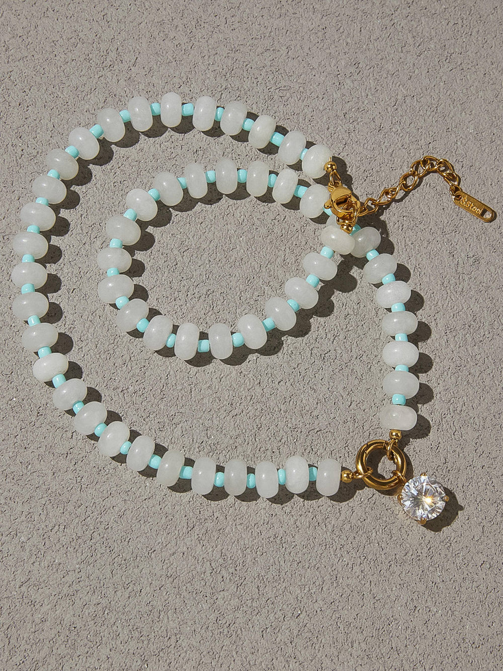 EVA Annecy Necklace: White & Baby Blue