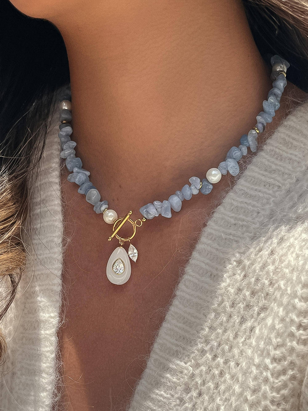 EVA Blue Oasis Charm Necklace