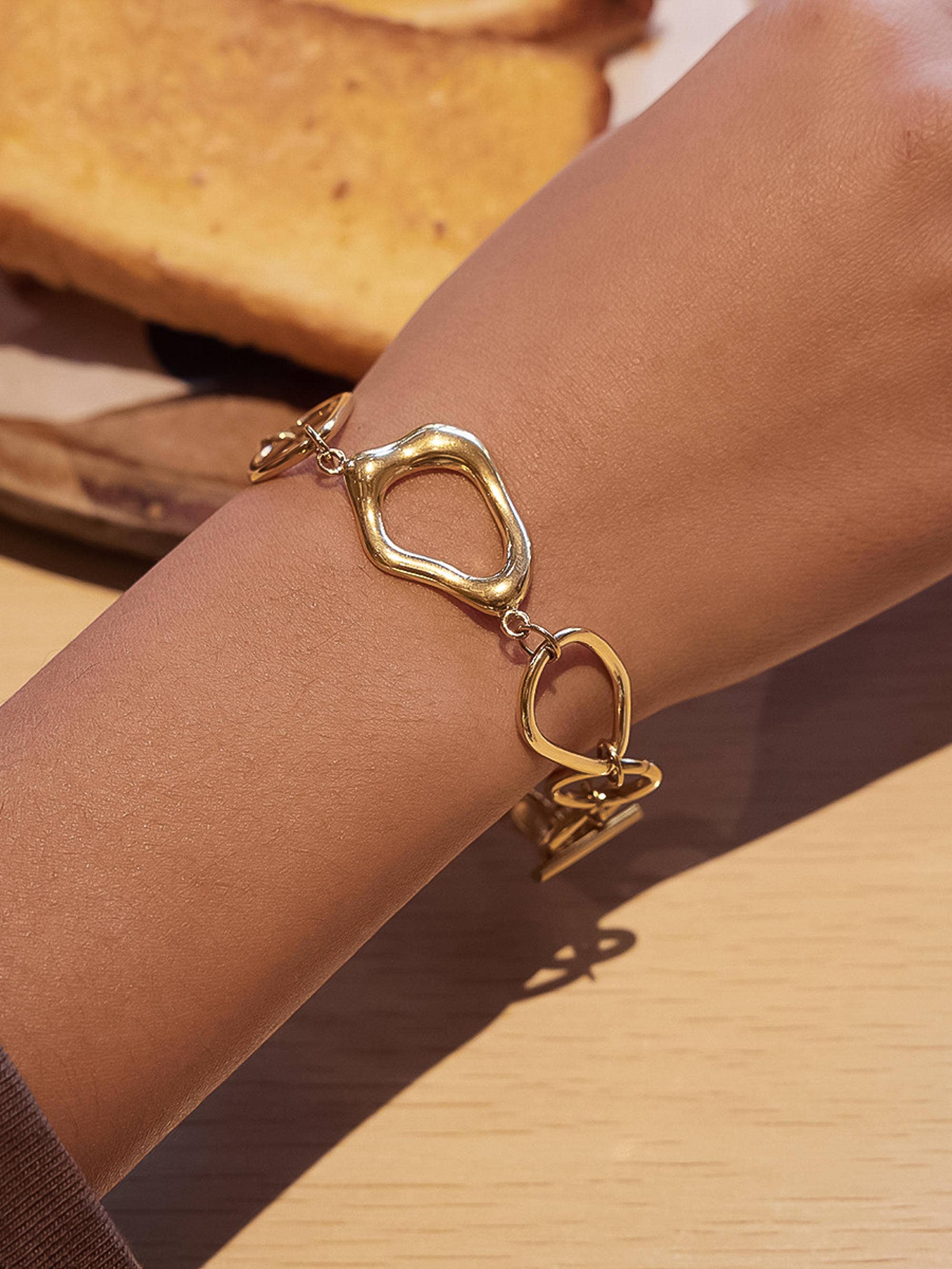 EVA Gold Toggle Bracelet