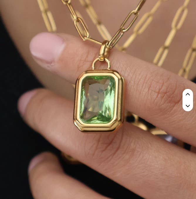 EVA Jewel Necklace - Light Green