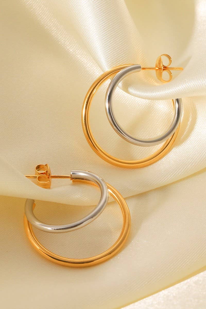 EVA Mixed Metal Shine Hoops