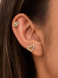 EVA Golden Sparkle Heart Studs