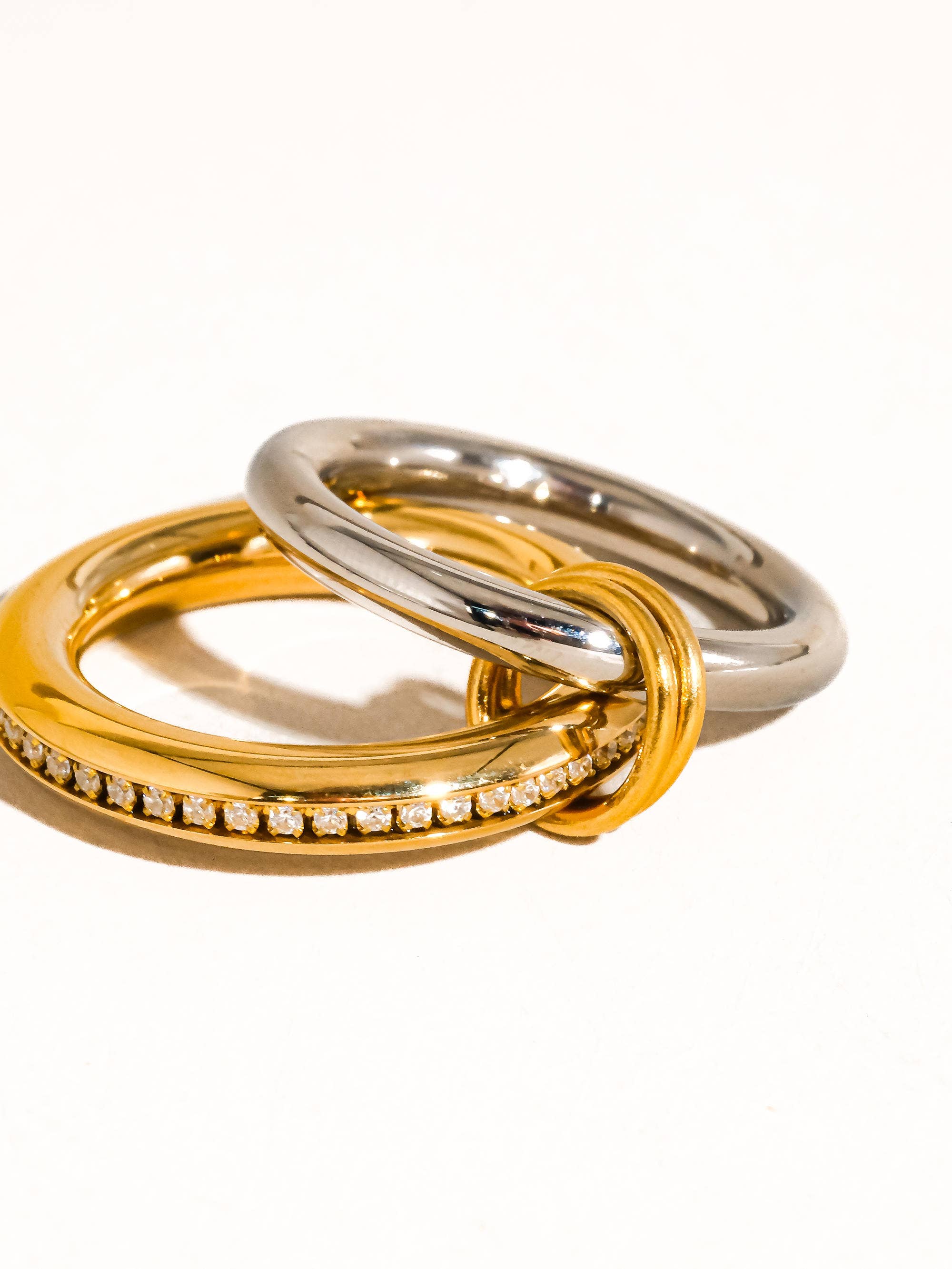 EVA Mixed Metals Double Love Ring: Size 8