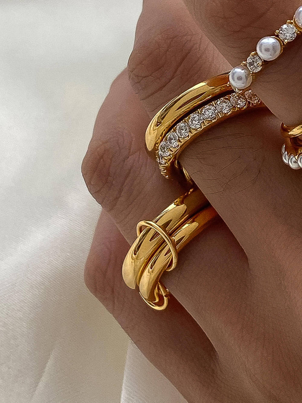 EVA Double Love Gold Ring: Size 7